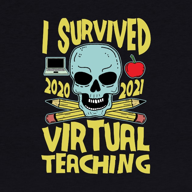 I Survived Virtual Teaching Funny End of Year Remote Teacher by KawaiinDoodle